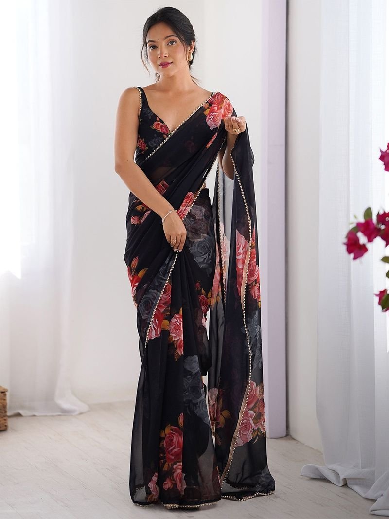 Look Pretty Wearing This Lovely Designer  Saree – BLACK