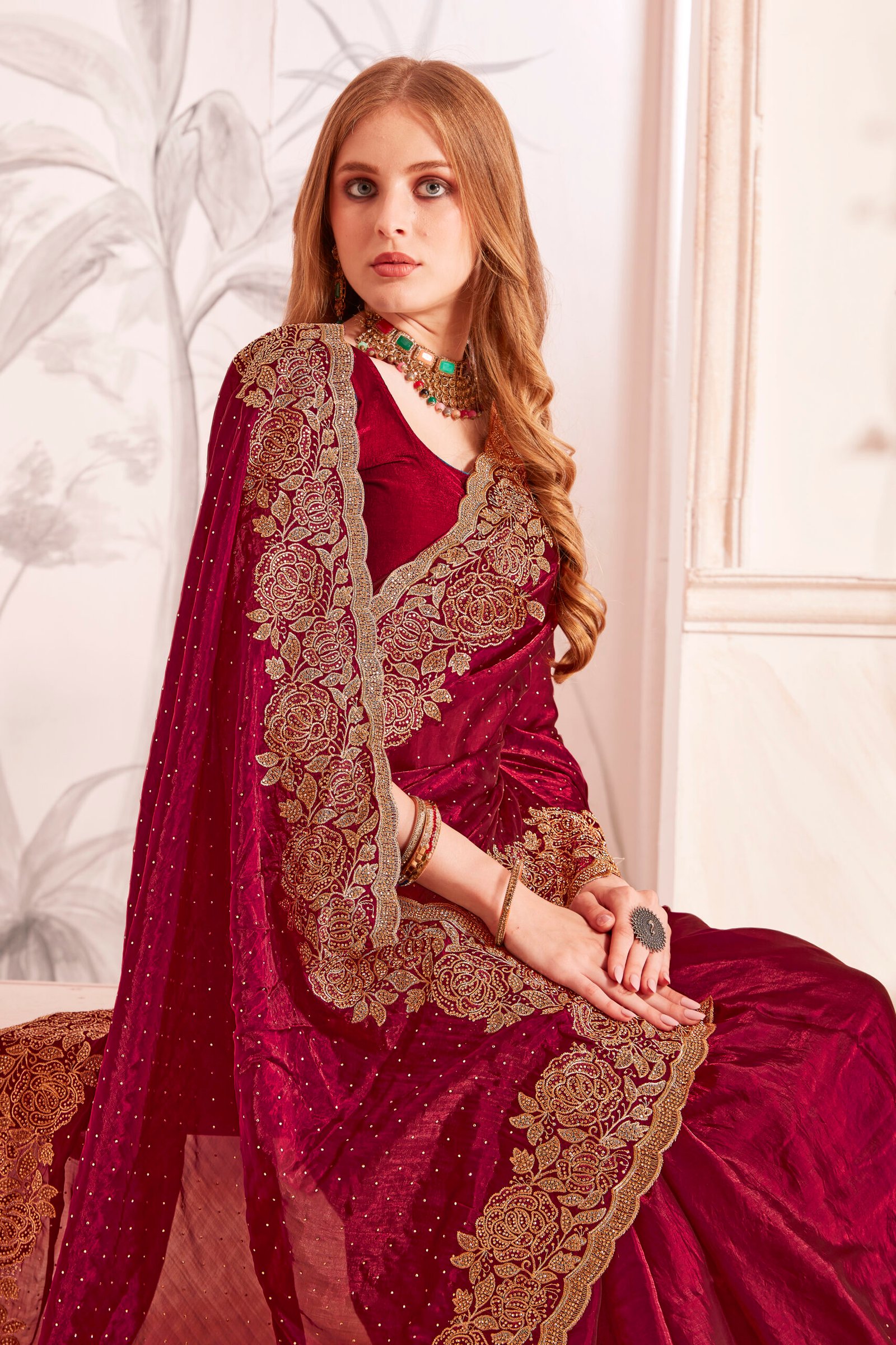 Look Pretty Wearing This Lovely Designer  Saree