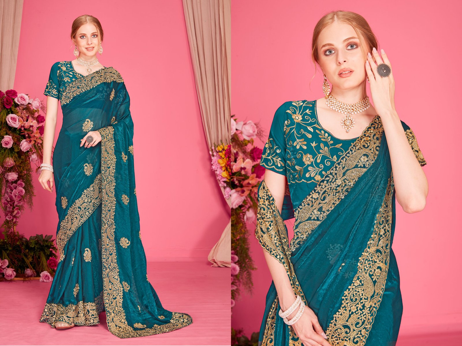 Look Pretty Wearing This Lovely Designer  Saree